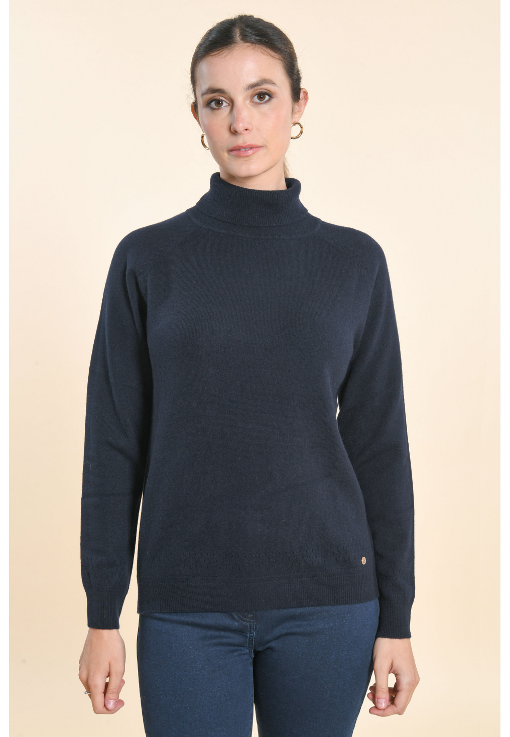 FRISQUET - PULL 100% LAINE - NAVY - Un Jour Ailleurs