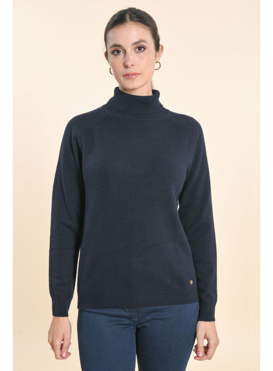 FRISQUET - PULL 100% LAINE - NAVY - Un Jour Ailleurs