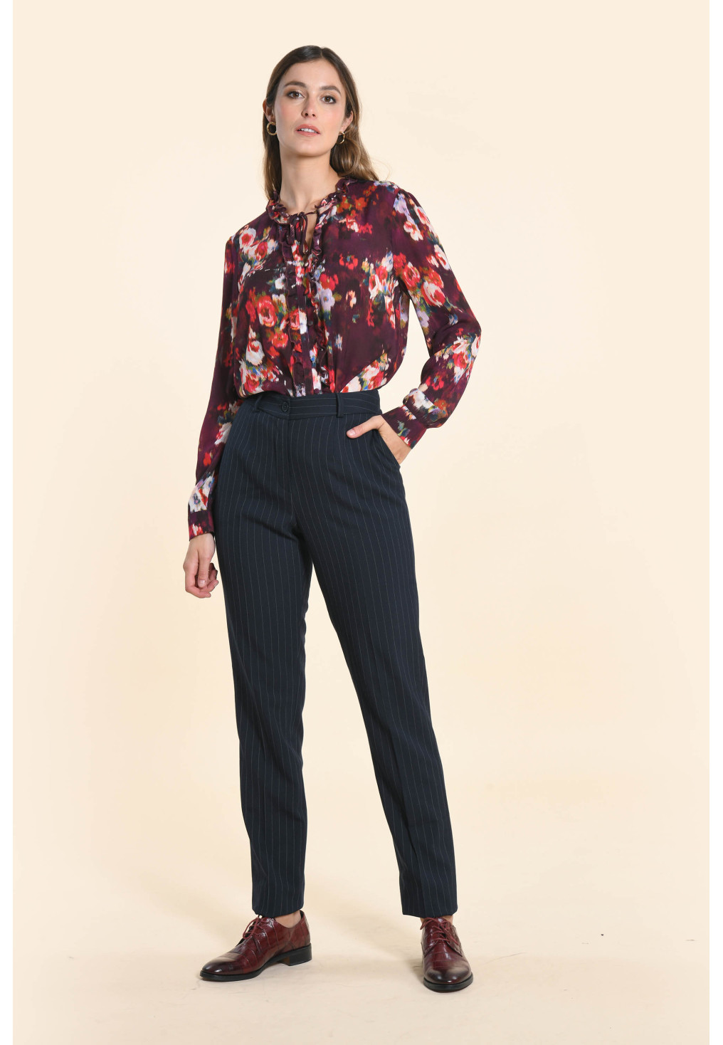 FIGARETTE - PANTALON LONG - MARINE - Un Jour Ailleurs