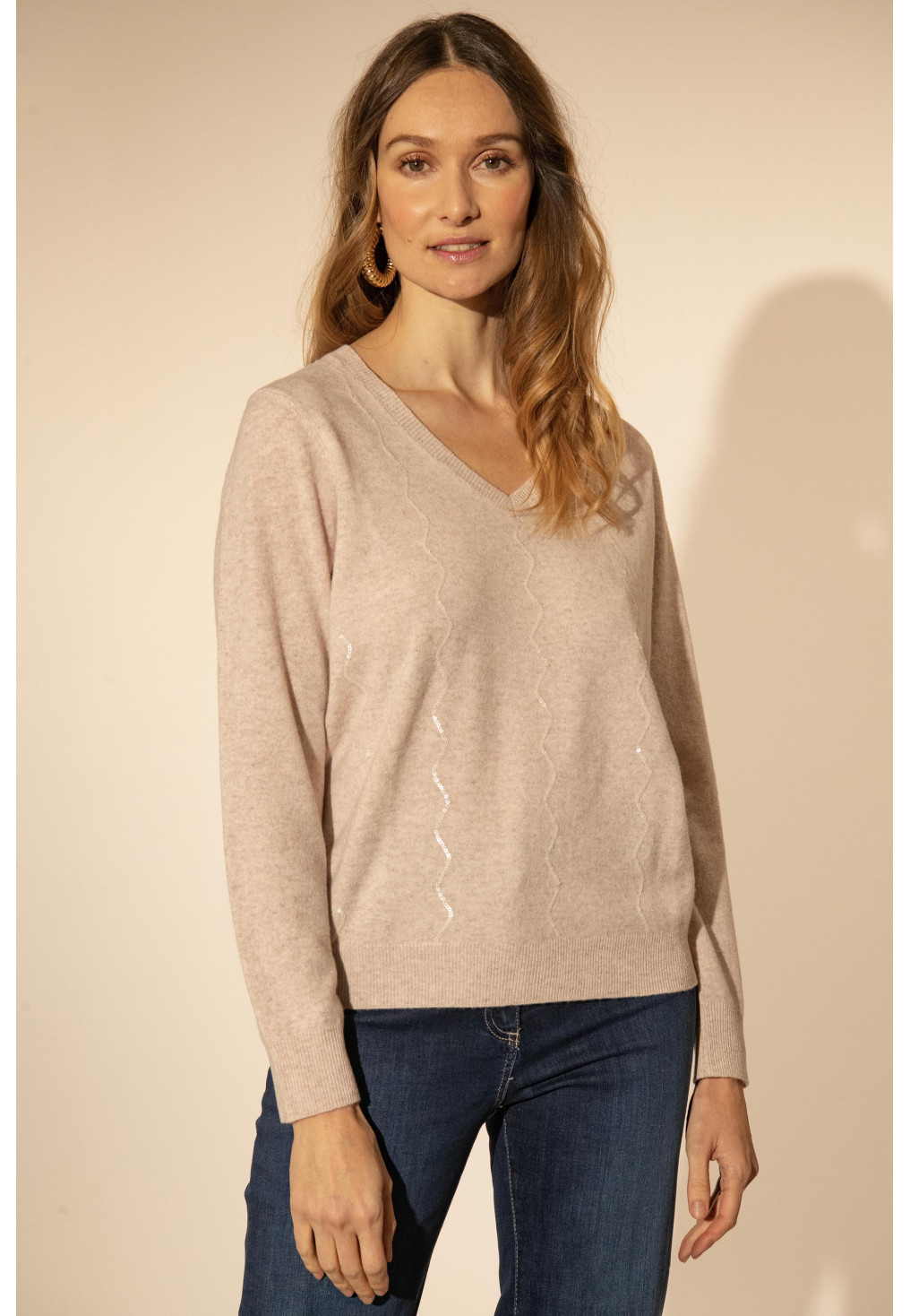 PULL 100% LAINE - SABLE CHINE - FELY - Un Jour Ailleurs