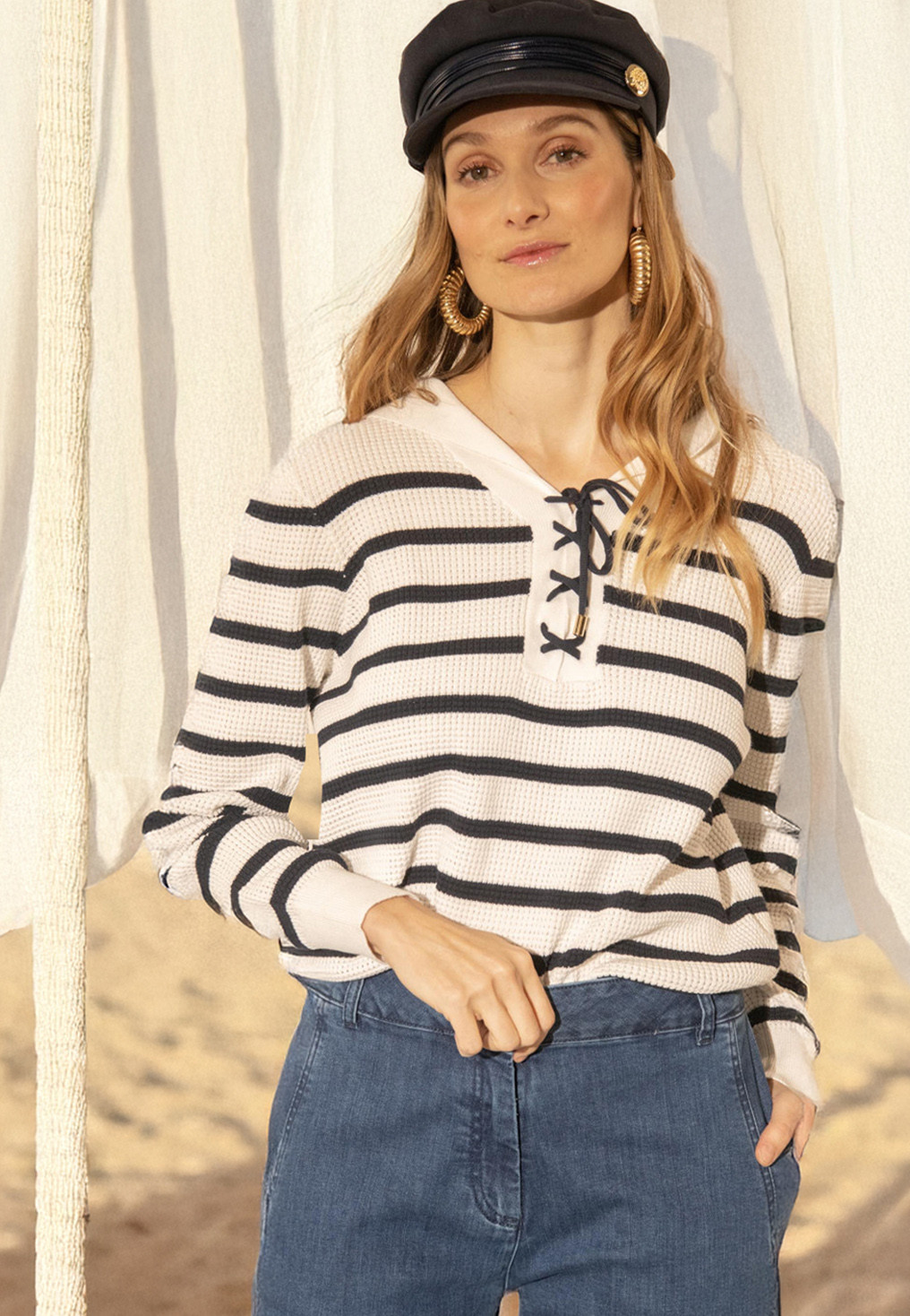 PULL - OFF WHITE / NIGHT - GOELAND - Un Jour Ailleurs