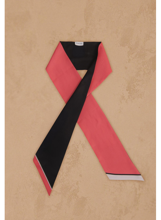 FOULARD CRAVATE - NOIR/PINK - GAVOTE - Un Jour Ailleurs