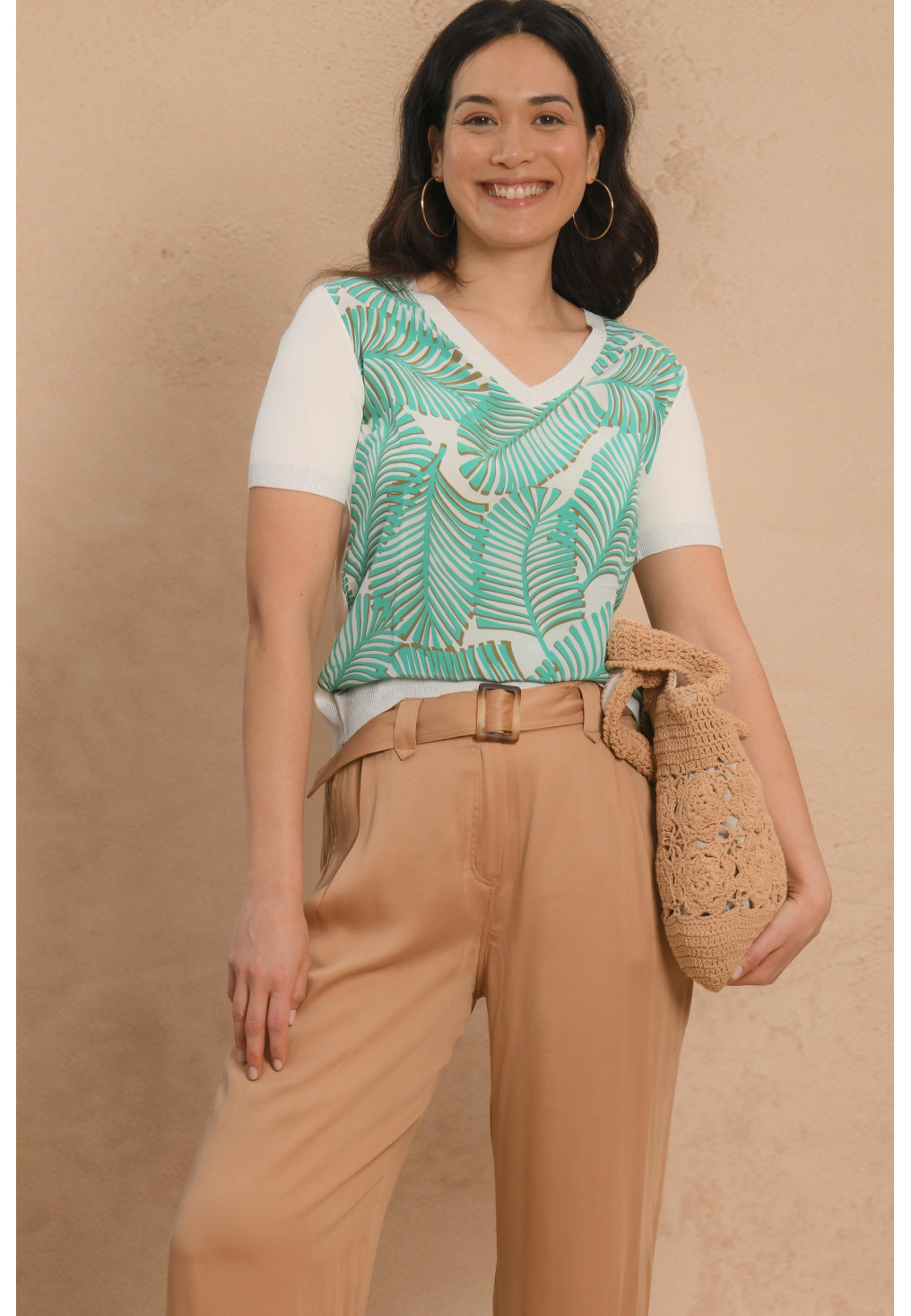 PULL MANCHES COURTES - OFF WHITE - GITANE