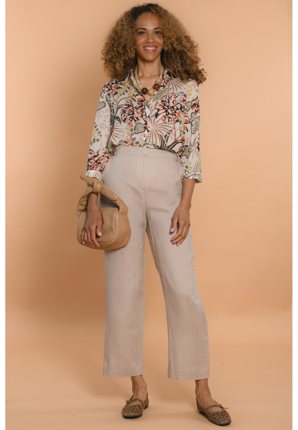 PANTALON 100% LIN - SESAME - GARY