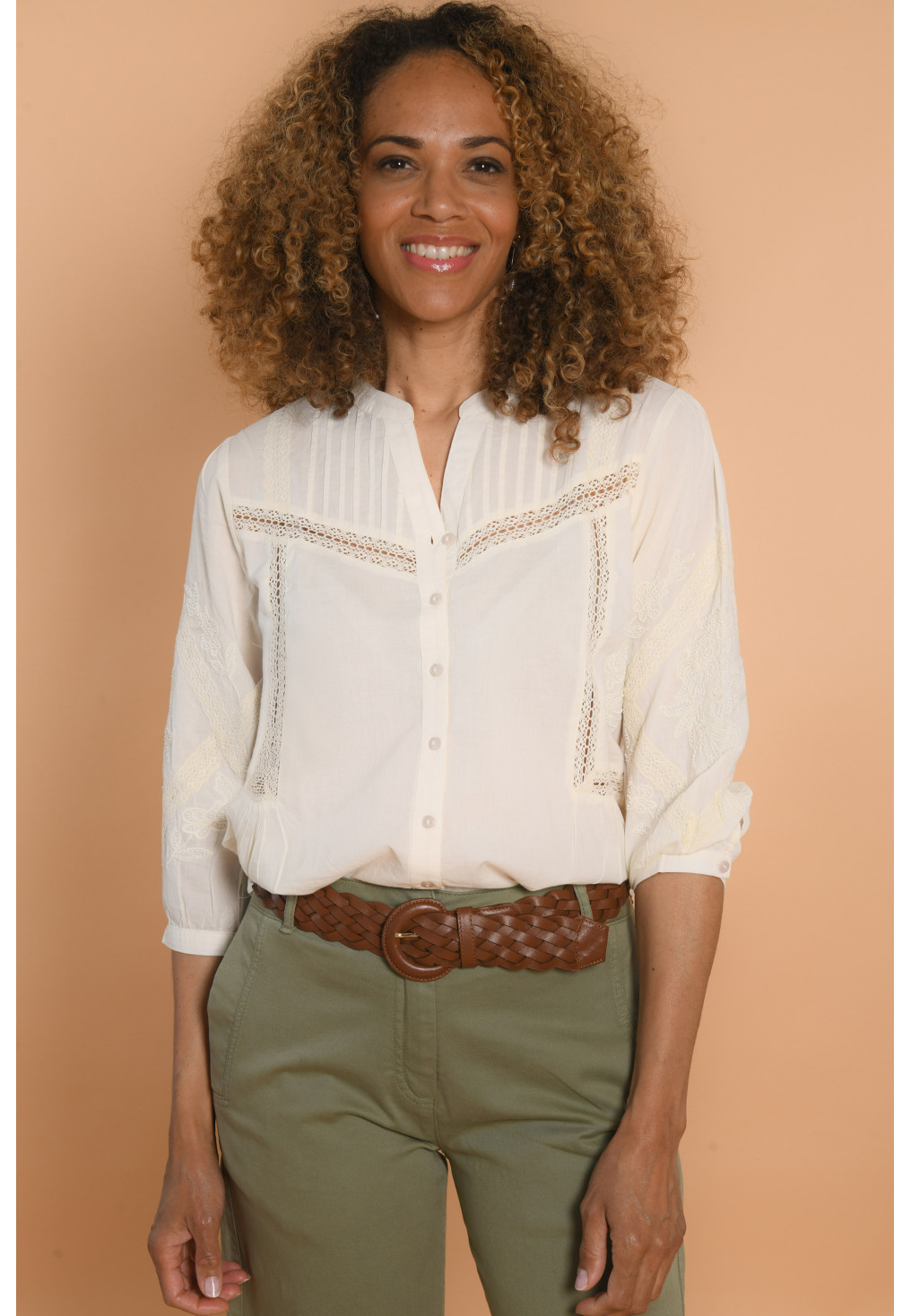 CHEMISE 100% COTON - CREME - GRETA - Un Jour Ailleurs
