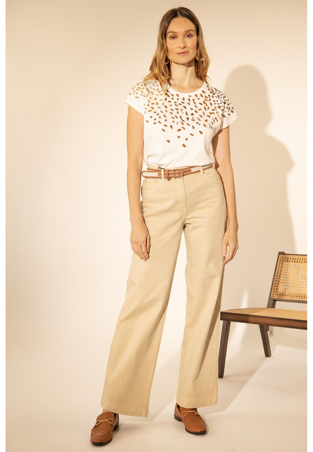 PANTALON LARGE - BEIGE - GIGLY - Un Jour Ailleurs