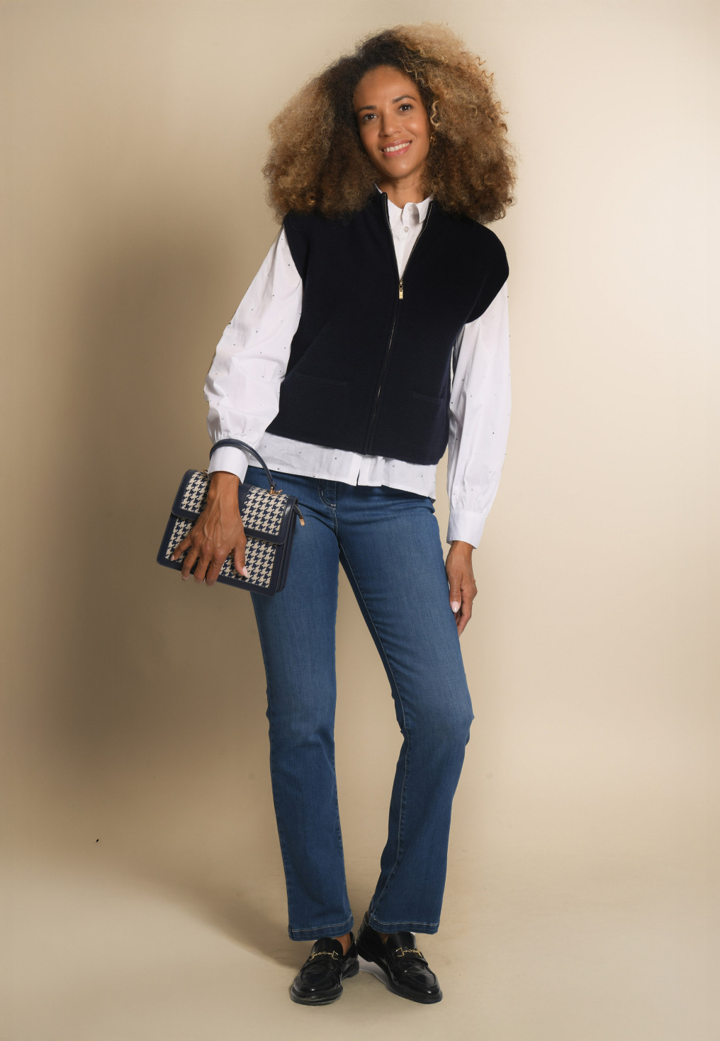 GILET SANS MANCHES - JALIA - MARINE - Un Jour Ailleurs
