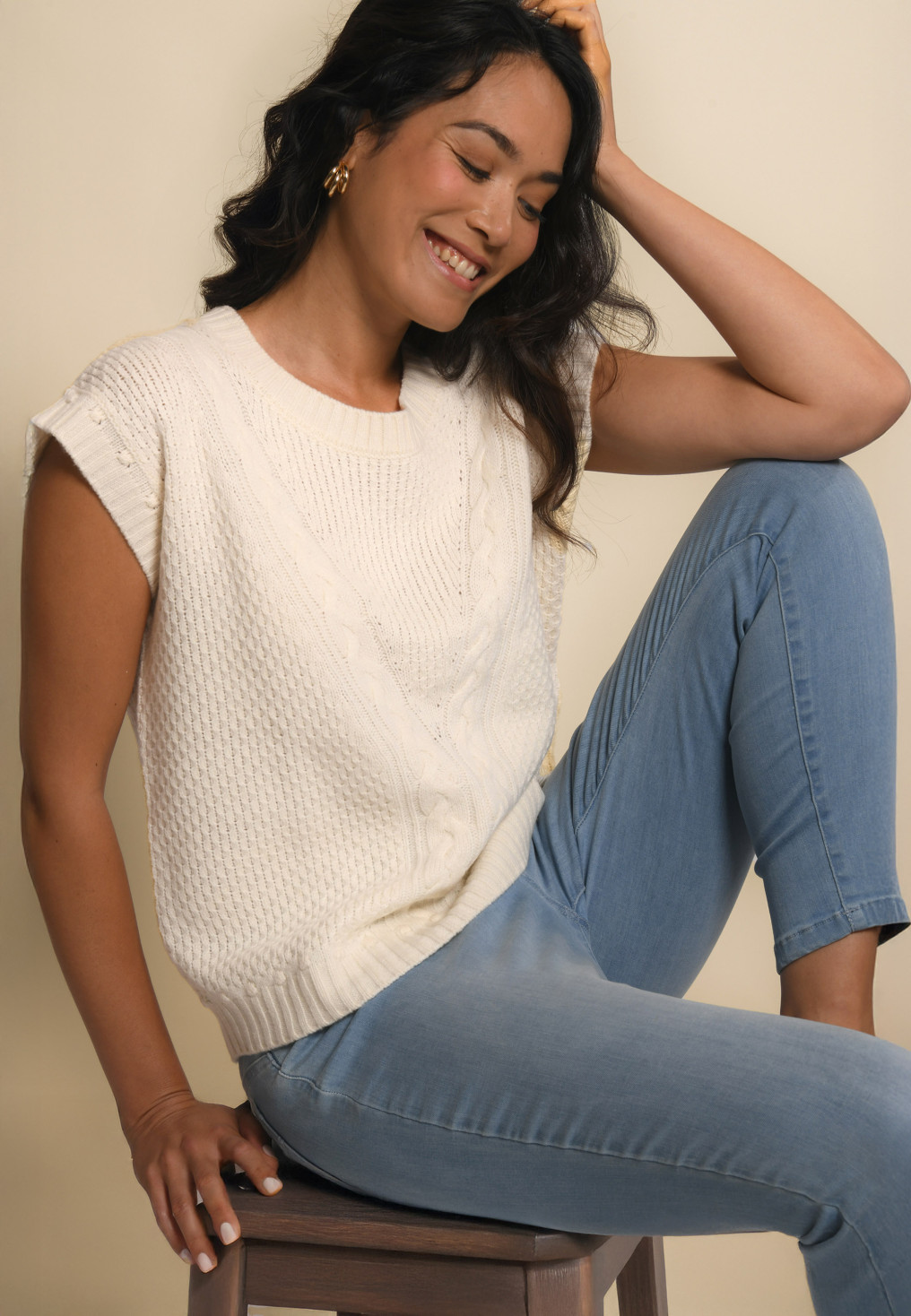 PULL SANS MANCHES - JORIS - ECRU - Un Jour Ailleurs