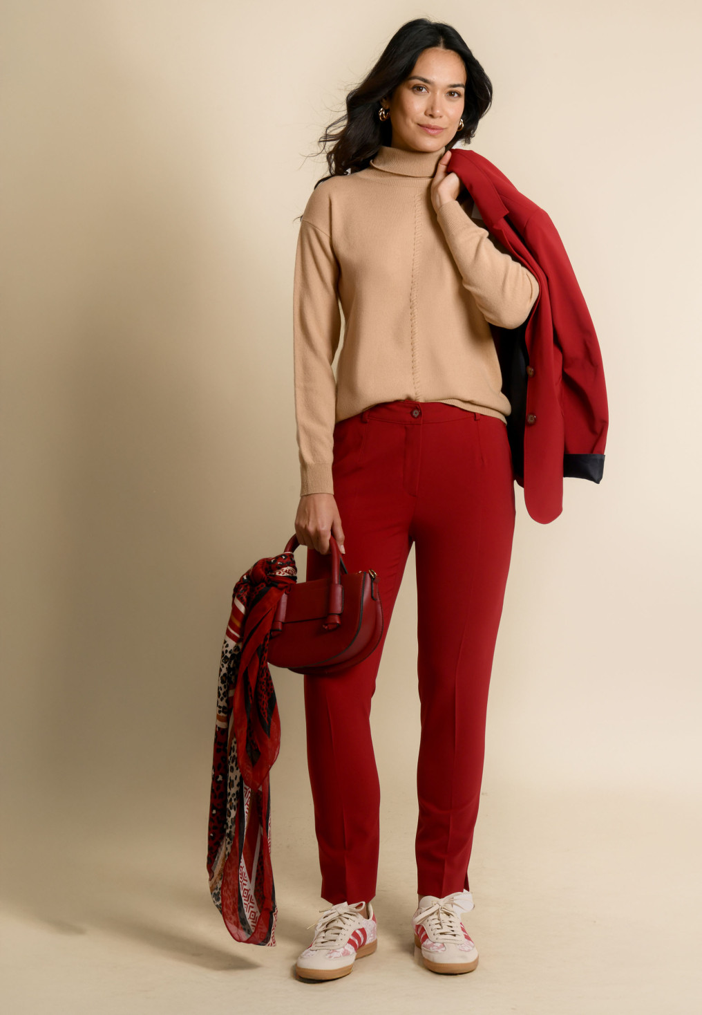 PANTALON 7/8 EME - JUSSIEU - RED - Un Jour Ailleurs