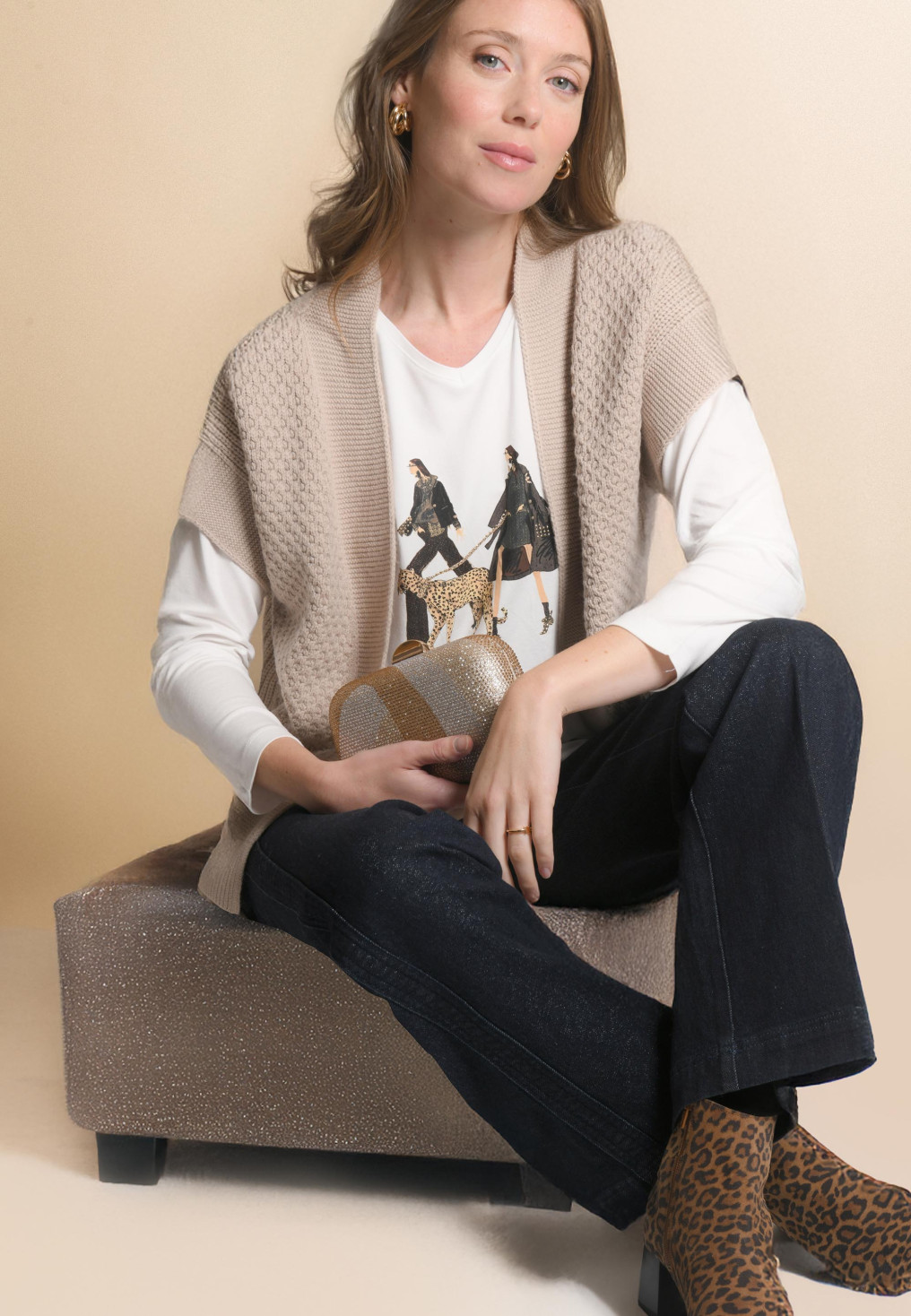 GILET SANS MANCHES - JURA - BEIGE - Un Jour Ailleurs