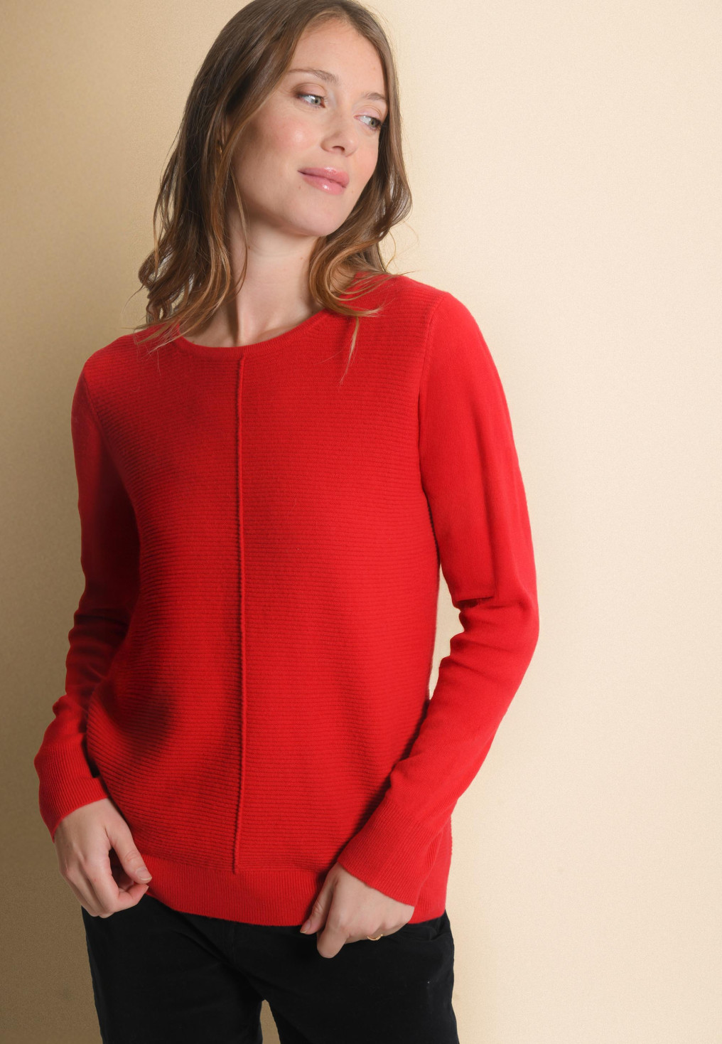 PULL 100% LAINE - JALICIA - ROUGE - Un Jour Ailleurs