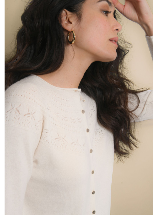 GILET 100% LAINE - JOINVILLE - OFF WHITE - Un Jour Ailleurs