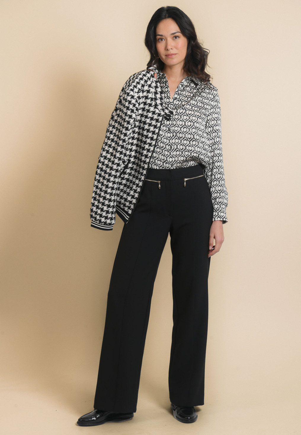 PANTALON LONG - JERETH - NOIR - Un Jour Ailleurs