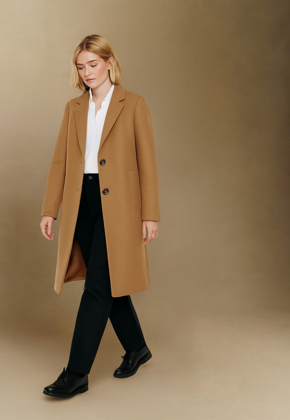 MANTEAU LAINE - JEANNE - CAMEL