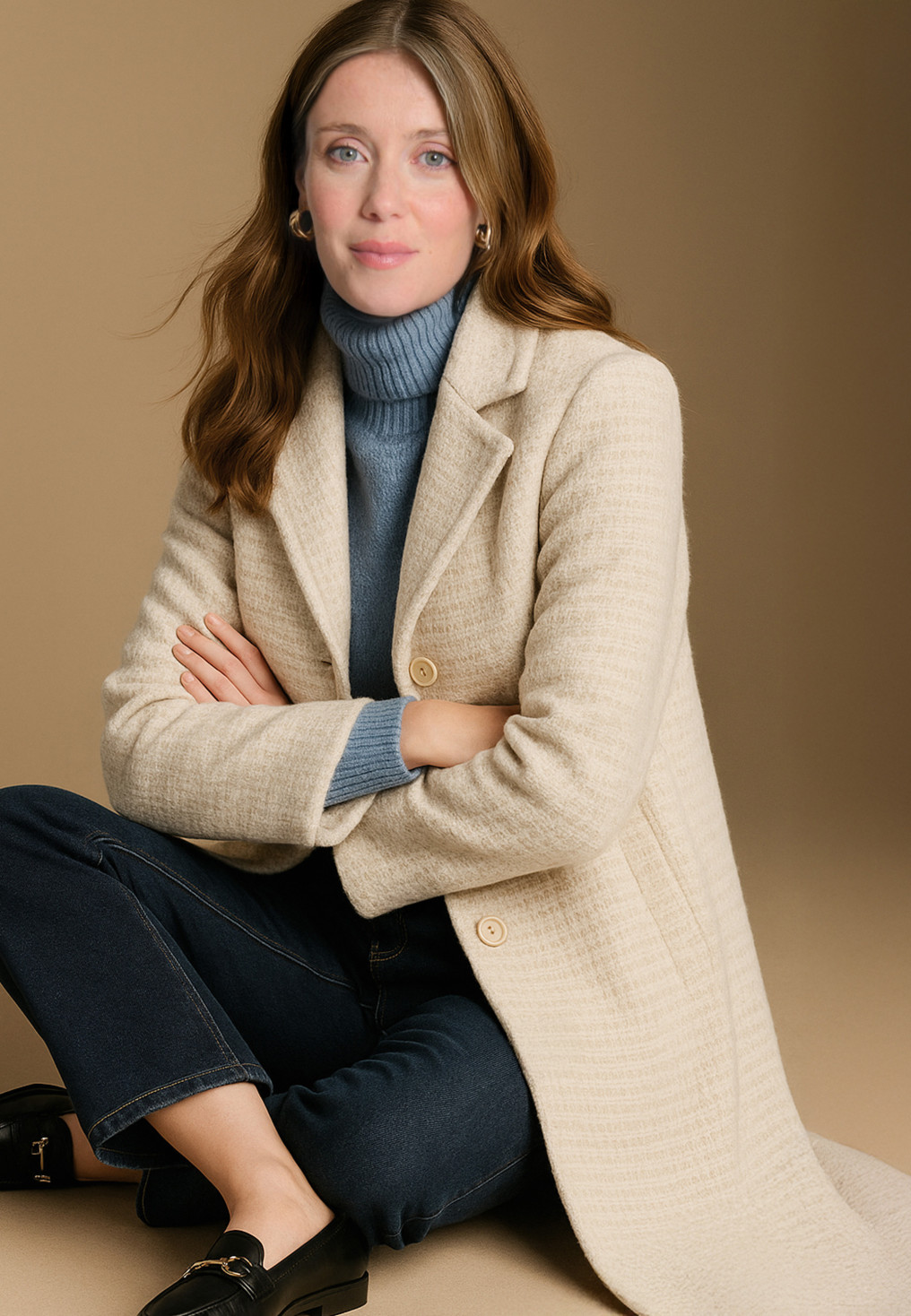 MANTEAU TWEED - JOLINE - CREME - Un Jour Ailleurs