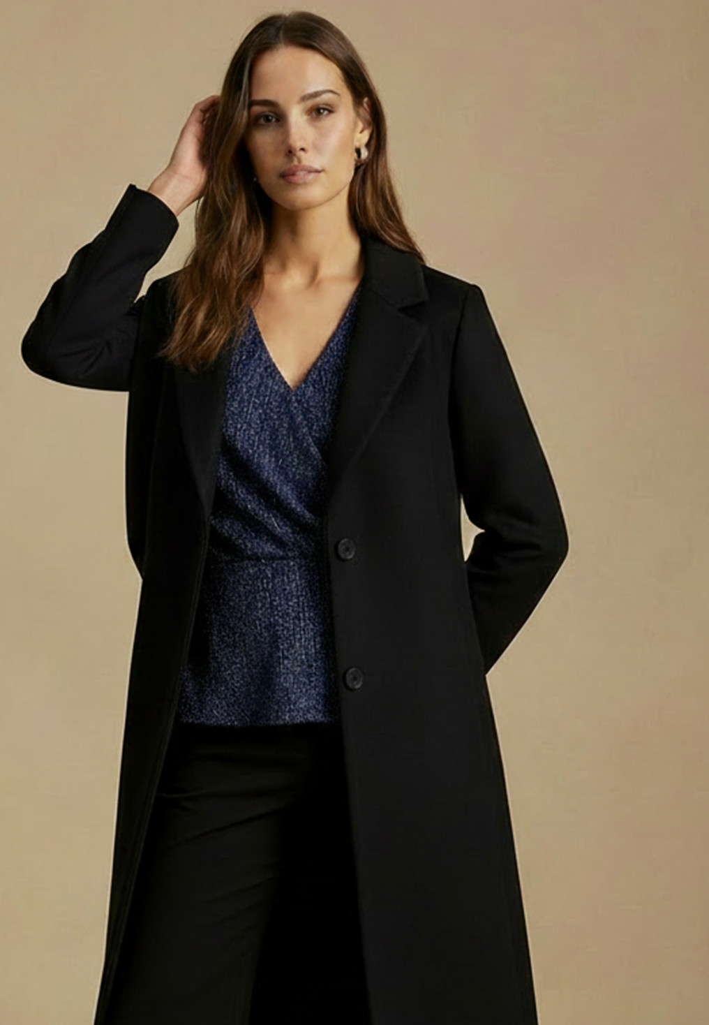 MANTEAU LAINE - JEANNE - NOIR - Un Jour Ailleurs
