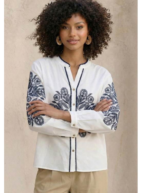 CHEMISE 100% COTON - LEENA - OFF WHITE - Un Jour Ailleurs