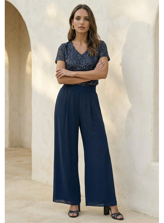 PANTALON - LAURENZA - MARINE - Un Jour Ailleurs