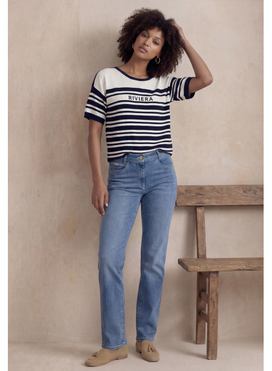 JEANS DROIT - LEONCE - DENIM - Un Jour Ailleurs