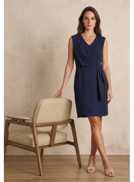 ROBE SANS MANCHE - LUCIANA - MARINE - Un Jour Ailleurs