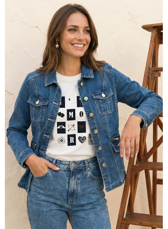 VESTE EN JEAN - LUCIANO - DENIM - Un Jour Ailleurs