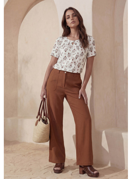 PANTALON - GARONNE - CHATAIGNE - Un Jour Ailleurs