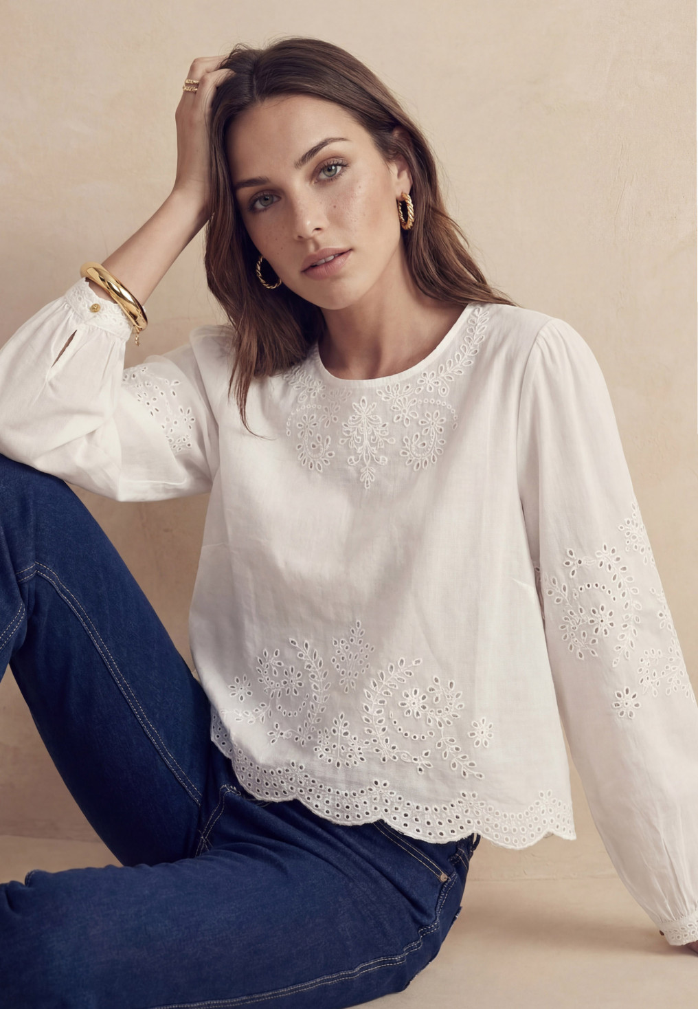 TOP 100% COTON - JUILLET - CREME - Un Jour Ailleurs