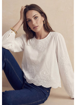 TOP 100% COTON - JUILLET - CREME - Un Jour Ailleurs