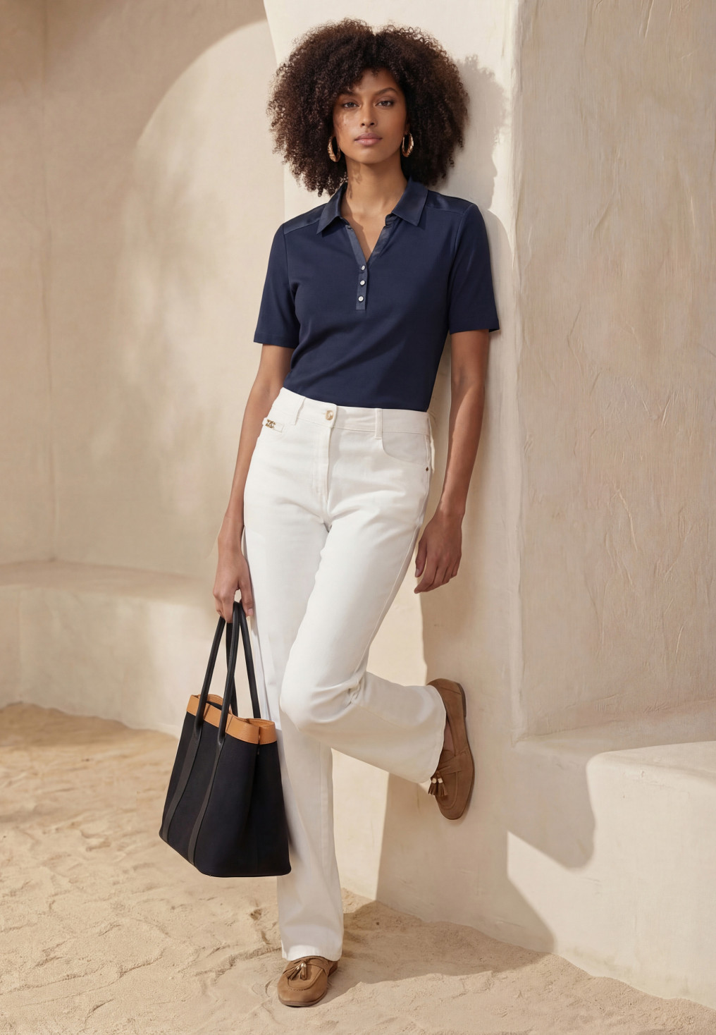 JEANS DROIT LONG - LATINA - BLANC - Un Jour Ailleurs