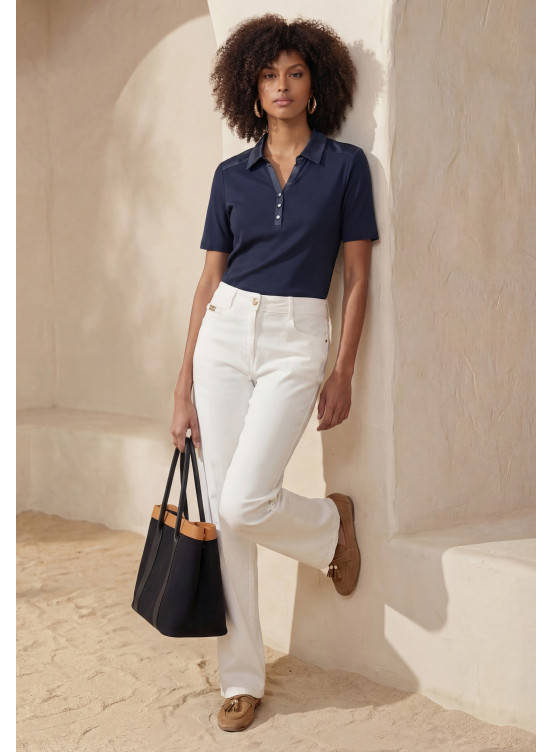 JEANS DROIT LONG - LATINA - BLANC - Un Jour Ailleurs