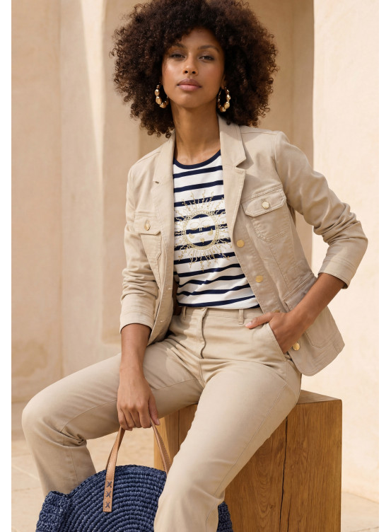 T-SHIRT - LUEUR - OW/NAVY - Un Jour Ailleurs