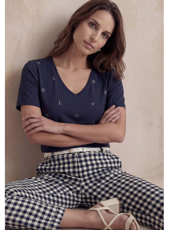 T-SHIRT - LETTRE - MARINE - Un Jour Ailleurs