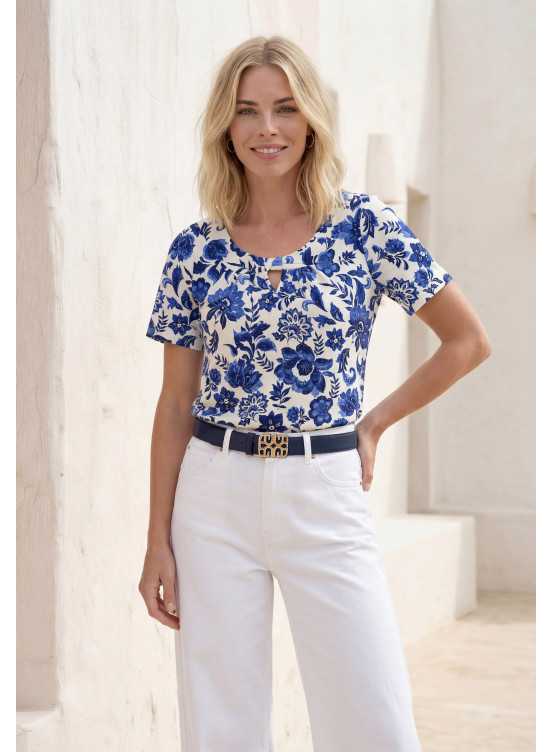 T-SHIRT - LILIANE - BLEU - Un Jour Ailleurs