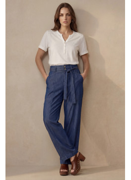 PANTALON 100% LYOCELL - DIJON - INDIGO - Un Jour Ailleurs