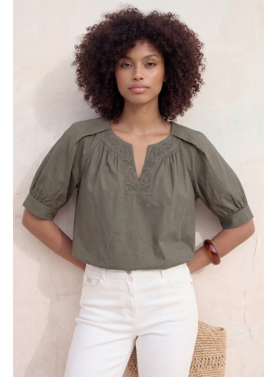 TOP - LOU ROSE - KAKI - Un Jour Ailleurs