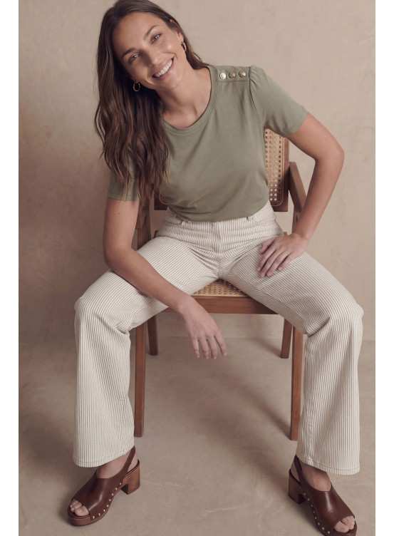 T-SHIRT - LISBETH - SAUGE - Un Jour Ailleurs