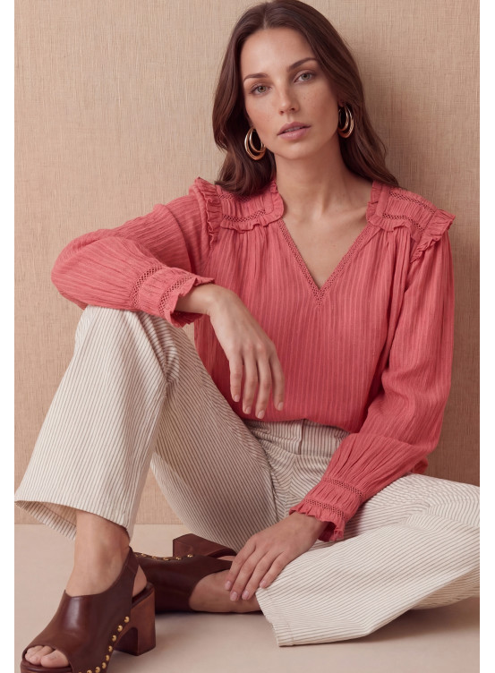 BLOUSE - LUKI - FRAISE - Un Jour Ailleurs