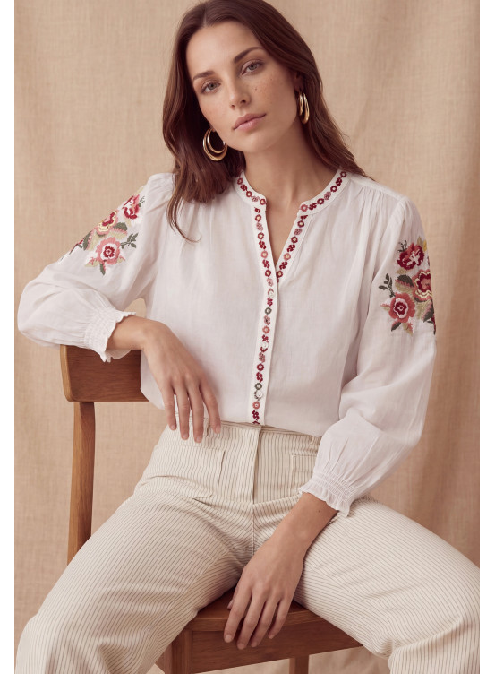 BLOUSE - LOEVA - OFF WHITE - Un Jour Ailleurs