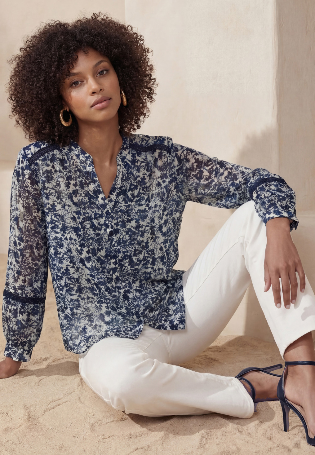 CHEMISE - LIZARA - MARINE - Un Jour Ailleurs