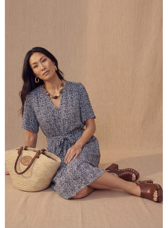 ROBE - GRISCA - NAVY - Un Jour Ailleurs