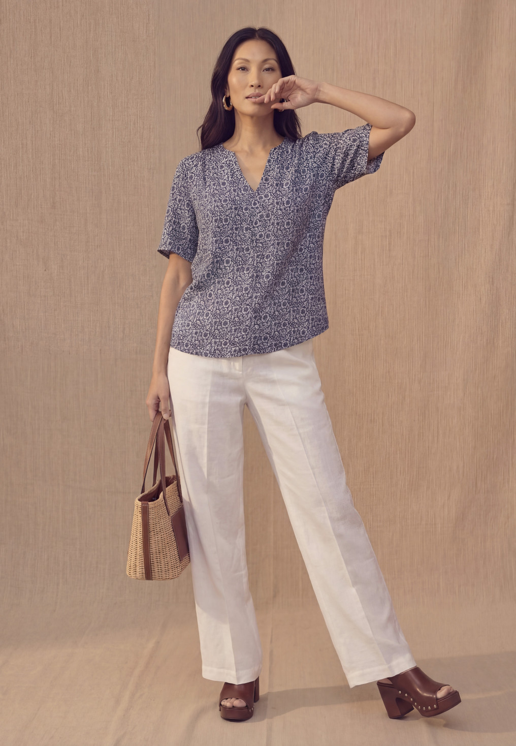 BLOUSE - GRISCA - NAVY - Un Jour Ailleurs