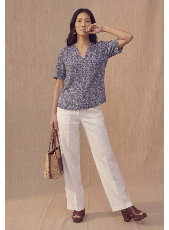 BLOUSE - GRISCA - NAVY - Un Jour Ailleurs