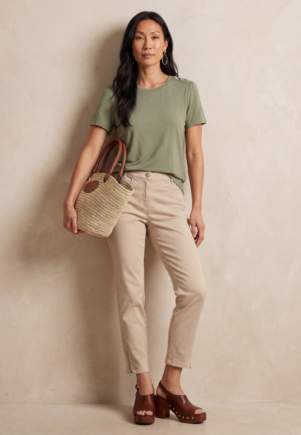 JEAN SLIM 7/8E - LUCIEN - BEIGE - Un Jour Ailleurs