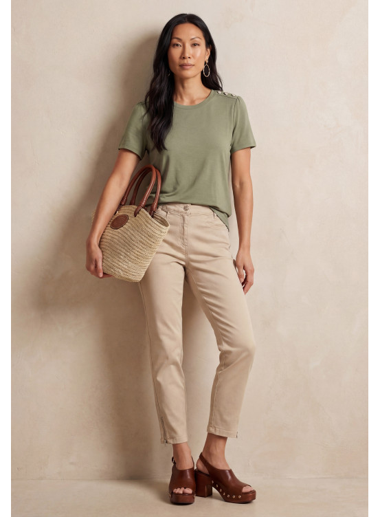 JEAN SLIM 7/8E - LUCIEN - BEIGE - Un Jour Ailleurs