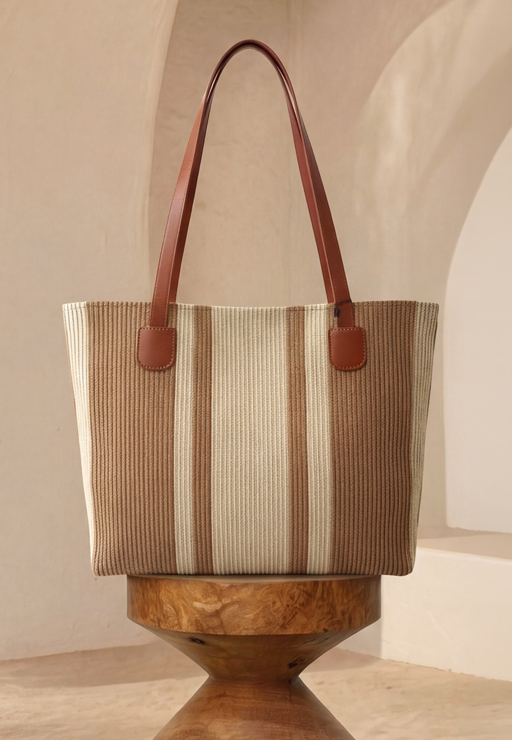 SAC CABAS - LAPO - BEIGE/OFF WHITE - Un Jour Ailleurs