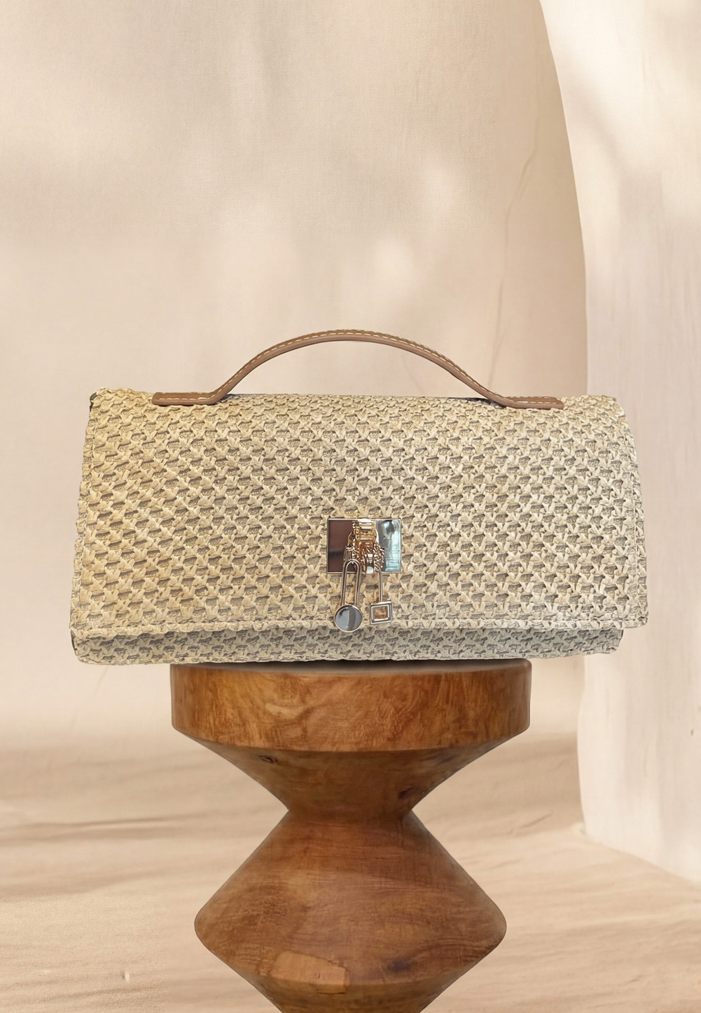 SAC - LISPAM - PAILLE BEIGE - Un Jour Ailleurs