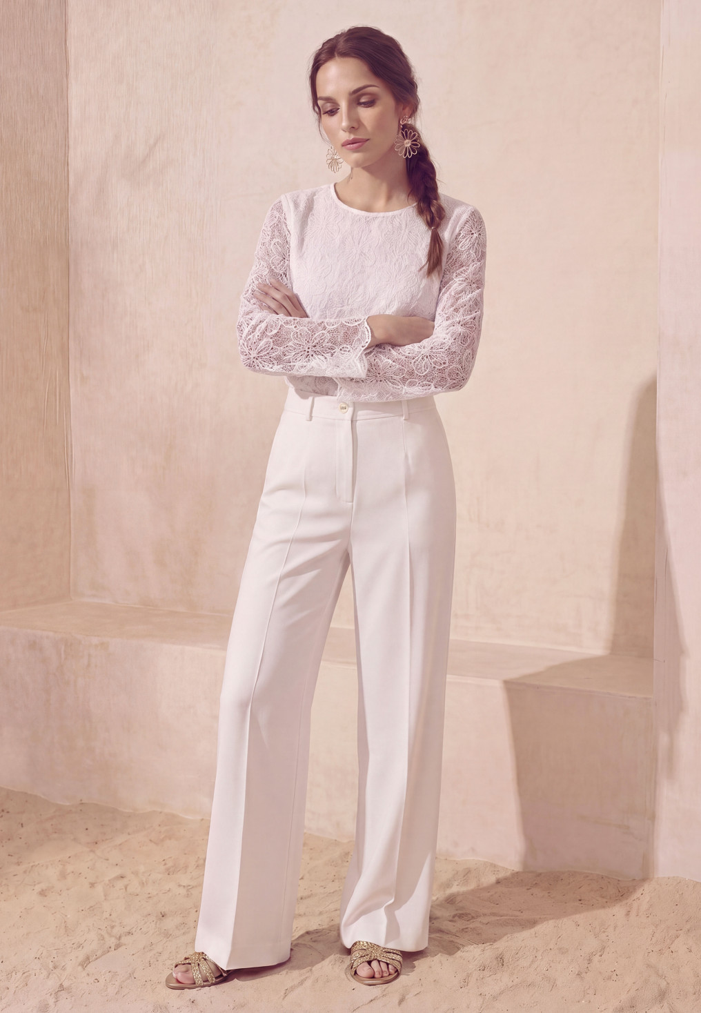 PANTALON - LEORA - OFF WHITE - Un Jour Ailleurs
