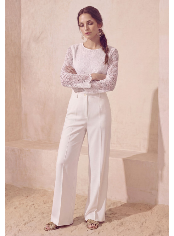 PANTALON - LEORA - OFF WHITE - Un Jour Ailleurs
