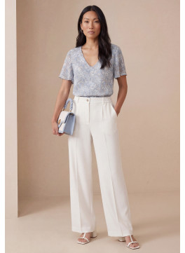 PANTALON LONG - LEYA - OFF WHITE - Un Jour Ailleurs