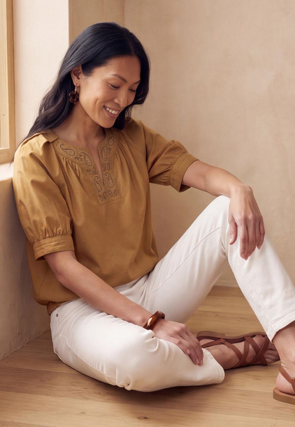 BLOUSE - LOUR ROSE - SAFRAN